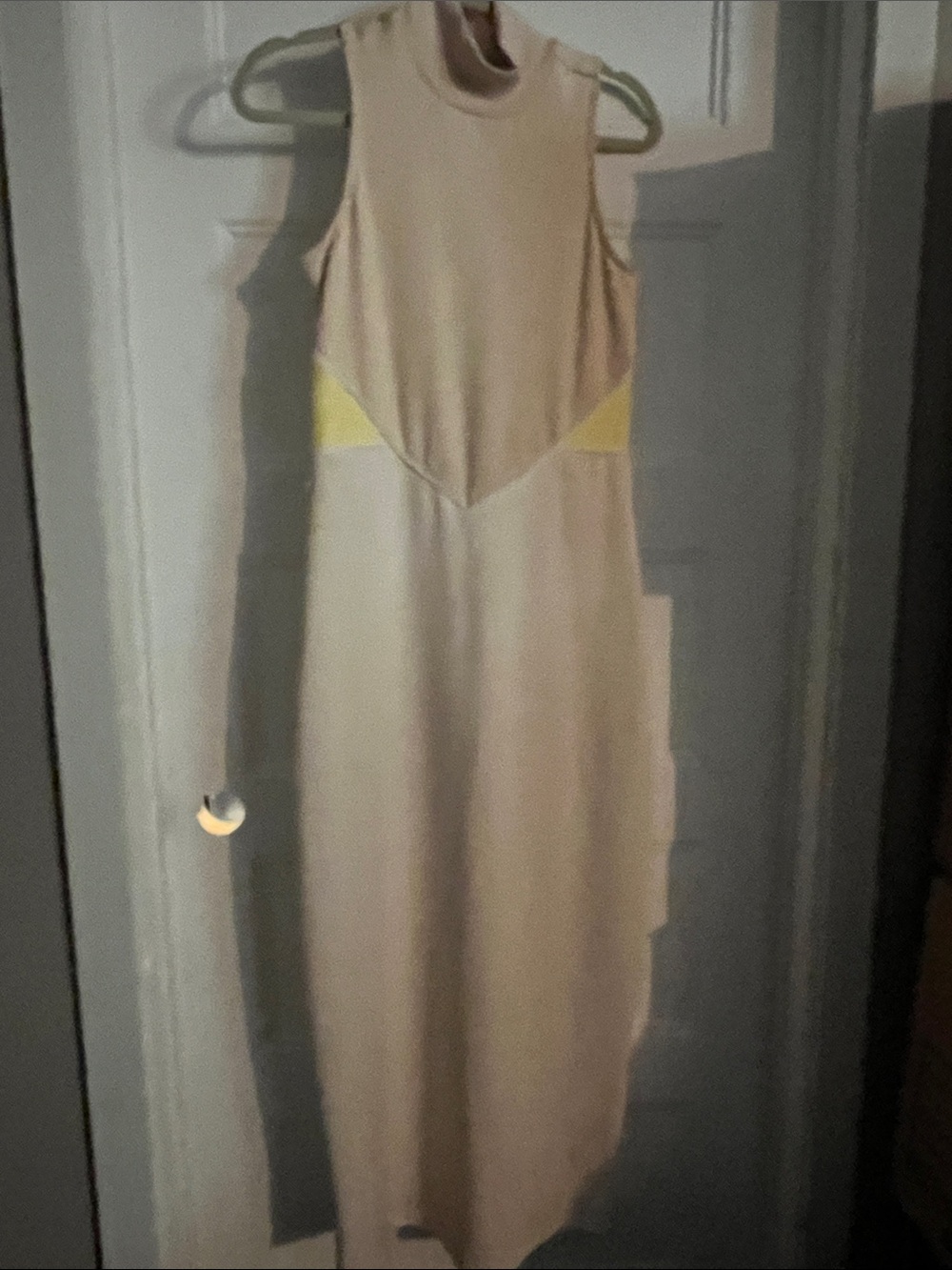 adidas Cream Maxi Dress with Yellow Panels